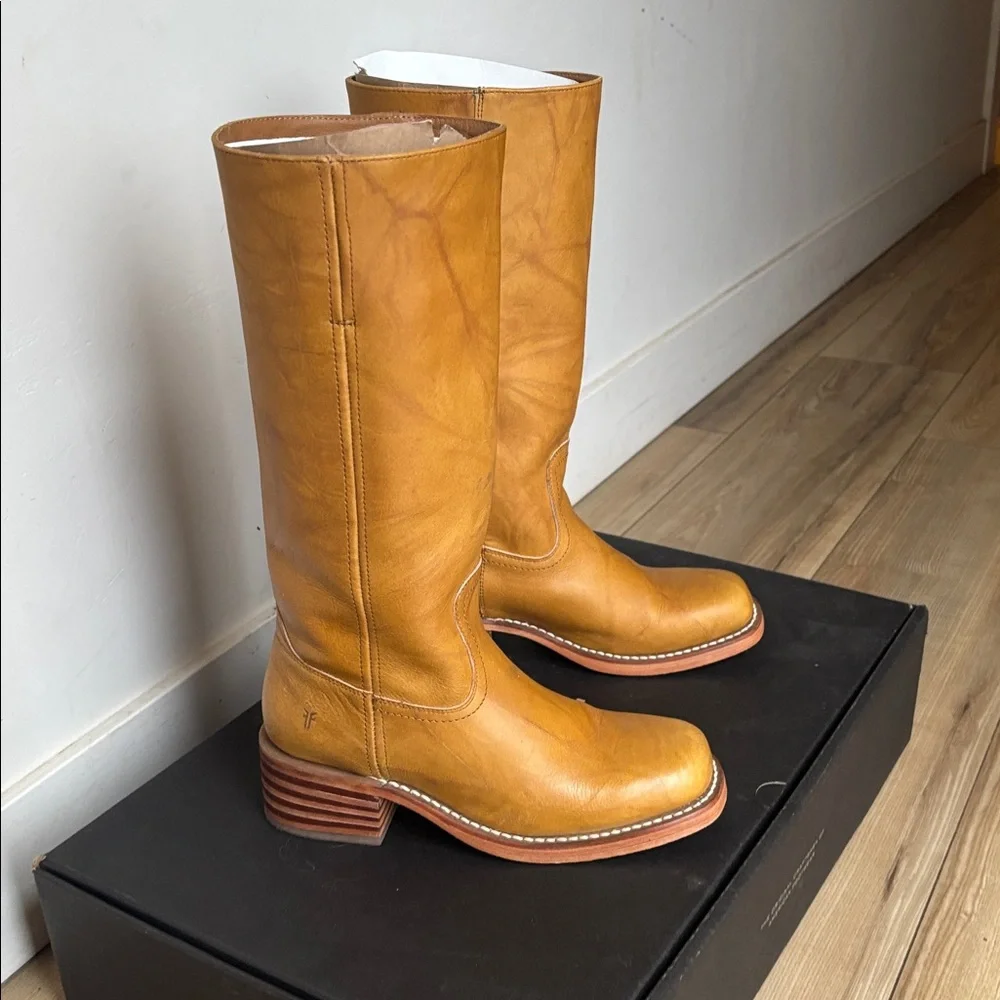 New FRYE Campus Boot 14L in Banana size 8.5 - Picture 2 of 5